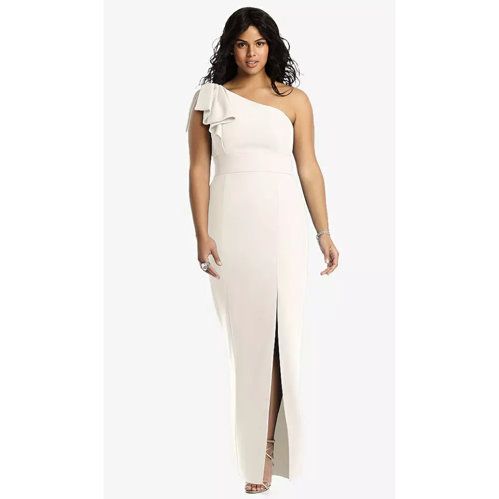 New! After Six Women's 16 Bowed One Shoulder Trumpet Ivory Gown $263 Msrp I24-17